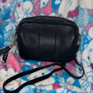 Pom Pom London Black Leather Crossbody Bag
